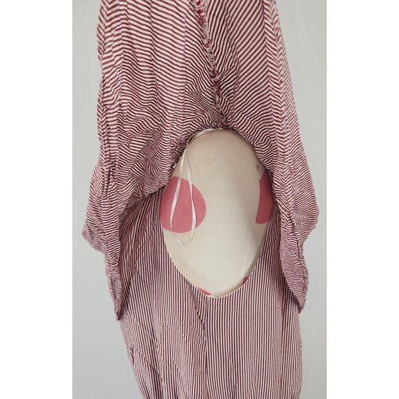 Women's Simply Styled by Sears Striped Maxi Long Dress Size 12 Ruffle Sleeve - Picture 2 of 8